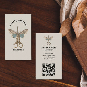 Elegante Gothic Vintage-Friseurschere Visitenkarte