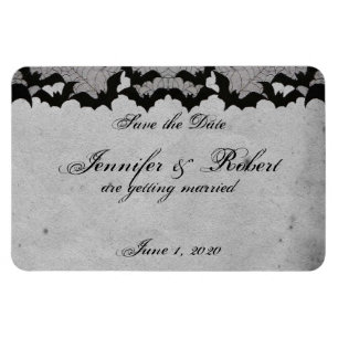 Elegante gothische Fledermaus-Spitze-Hochzeit Save Magnet