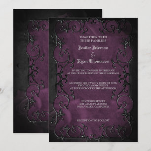Elegante gothische Halloween-Hochzeitseinladung Einladung