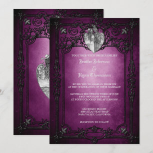 Elegante gothische Halloween-Hochzeitseinladung Einladung
