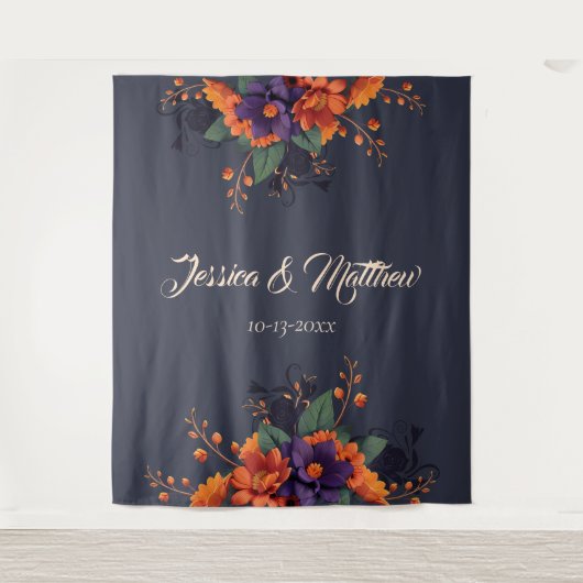 Elegante Gotische 3D-Blumenzettel Wandteppich (Vorderseite)