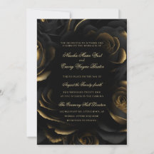 Elegante Gotische Black & Gold Rose Hochzeit