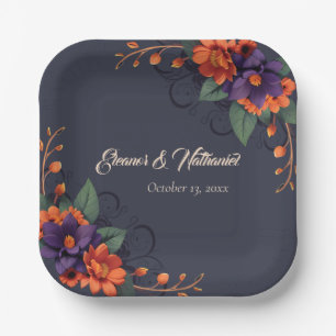 Elegante Gotische Blumenzitze Hochzeit Pappteller