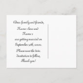 Elegante gotische Dunkle Romantik Save the Date Ankündigungspostkarte (Rückseite)