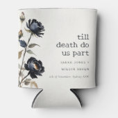 Elegante Gotische Dunkle Wasserfarbe Schwarze Rose Dosenkühler (Vorderseite)