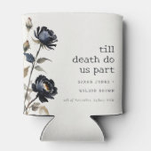 Elegante Gotische Dunkle Wasserfarbe Schwarze Rose Dosenkühler (Rückseite)