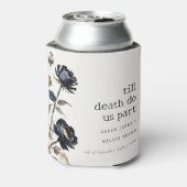 Elegante Gotische Dunkle Wasserfarbe Schwarze Rose Dosenkühler (Kanne Rückseite)