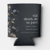 Elegante Gotische Dunkle Wasserfarbe Schwarze Rose Dosenkühler (Vorderseite)