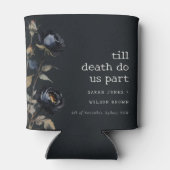 Elegante Gotische Dunkle Wasserfarbe Schwarze Rose Dosenkühler (Rückseite)