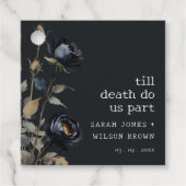 Elegante Gotische Dunkle Wasserfarbe Schwarze Rose Geschenkanhänger (Vorderseite)