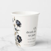 Elegante Gotische Dunkle Wasserfarbe Schwarze Rose Pappbecher (Vorderseite)