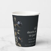 Elegante Gotische Dunkle Wasserfarbe Schwarze Rose Pappbecher (Rückseite)