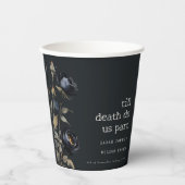 Elegante Gotische Dunkle Wasserfarbe Schwarze Rose Pappbecher (Vorderseite)