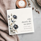 Elegante Gotische Dunkle Wasserfarbe Schwarze Rose Serviette