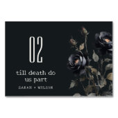 Elegante Gotische Dunkle Wasserfarbe Schwarze Rose Tischnummer (Rückseite)