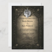 Elegante gotische Halbzeitschrift Hochzeit Einladu Einladung (Vorderseite)