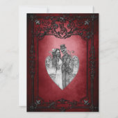 Elegante gotische Halbzeitschrift Hochzeit Einladu Einladung (Rückseite)