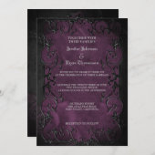 Elegante gotische Halbzeitschrift Hochzeit Einladu Einladung (Vorne/Hinten)