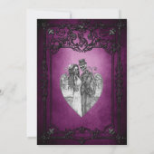 Elegante gotische Halbzeitschrift Hochzeit Einladu Einladung (Rückseite)