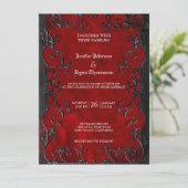 Elegante gotische Halbzeitschrift Hochzeit Einladu Einladung (Stehend Vorderseite)