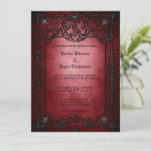 Elegante gotische Halbzeitschrift Hochzeit Einladu Einladung (Stehend Vorderseite)