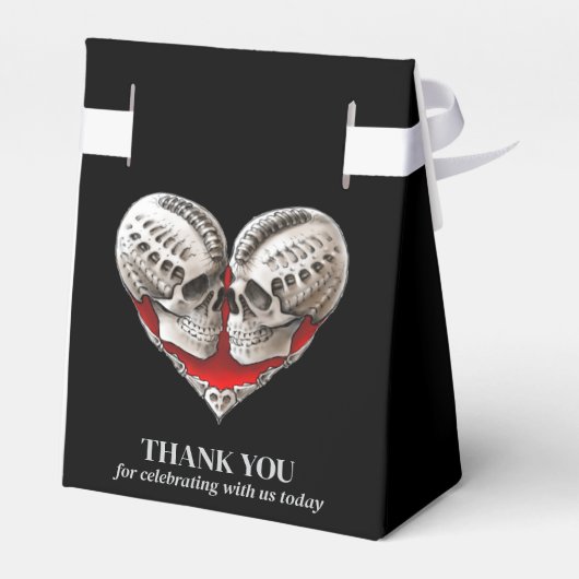 Elegante gotische Halloween-Gastgeschenk Hochzeit Geschenkschachtel (Rückseite)