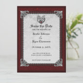 Elegante gotische Halloween Save the Date Einladun Einladung (Stehend Vorderseite)