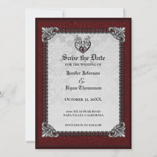 Elegante gotische Halloween Save the Date Einladun Einladung (Vorderseite)