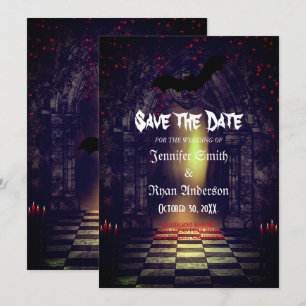 Elegante gotische Hochzeit Bewahre das Datum Einla Einladung