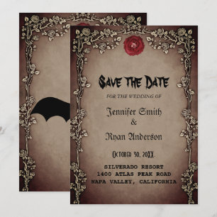 Elegante gotische Hochzeit - Rettet-das-Datum-Einl Einladung