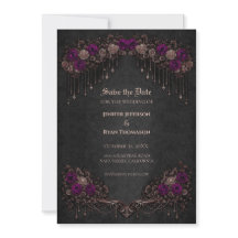 Elegante gotische Hochzeit Save-the-Date-Einladung