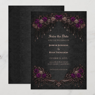 Elegante gotische Hochzeit Save-the-Date-Einladung Ankündigung