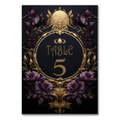 Elegante Gotische Hochzeitkarte Tischnummer (Rückseite)