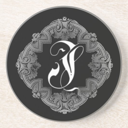 Elegante Gotische Initiale J Untersetzer (Vorne)