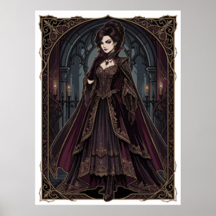 Elegante gotische Königin viktorianische Dark Art Poster