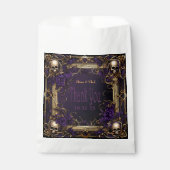 Elegante Gotische Lila und Schwarze Hochzeit Geschenktütchen (Vorderseite)