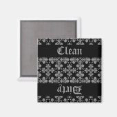 Elegante gotische Lilie Damask sauber schmutzig Magnet (Vorderseite/Rückseite)
