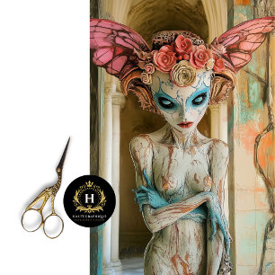 Elegante gotische Pariser Gargoyle-Decoupage  Seidenpapier