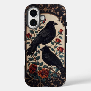 Elegante gotische Ravens mit Rose iPhone 16 Hülle