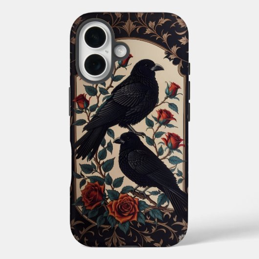 Elegante gotische Ravens mit Rose Case-Mate iPhone Hülle (Rückseite)