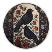 Elegante gotische Ravens mit Rose Keramikknauf (Vorderseite)