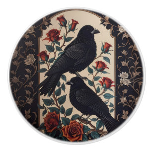 Elegante gotische Ravens mit Rose Keramikknauf
