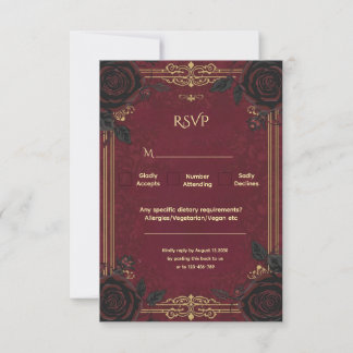 Elegante Gotische Romantik Hochzeit RSVP Karte