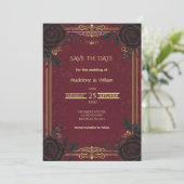 Elegante Gotische Romantik Hochzeit Save The Date (Stehend Vorderseite)