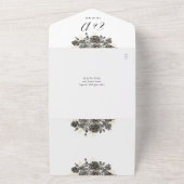 Elegante Gotische Rose QR Code Hochzeit All In One Einladung (Außenbereich)