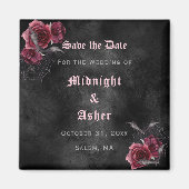 Elegante gotische Rose Save the Date Magnet (Vorne)