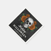 Elegante gotische Rose & Skull Happy Halloween Serviette (Ecke)