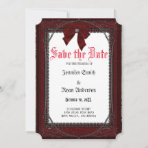 Elegante gotische rote Rosen Save the Date