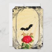 Elegante gotische rote Rosen Save the Date Einladung (Rückseite)