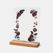 Elegante Gotische Schwarze Wasserfarbe Blumenfavor Acrylschild (Winkel)